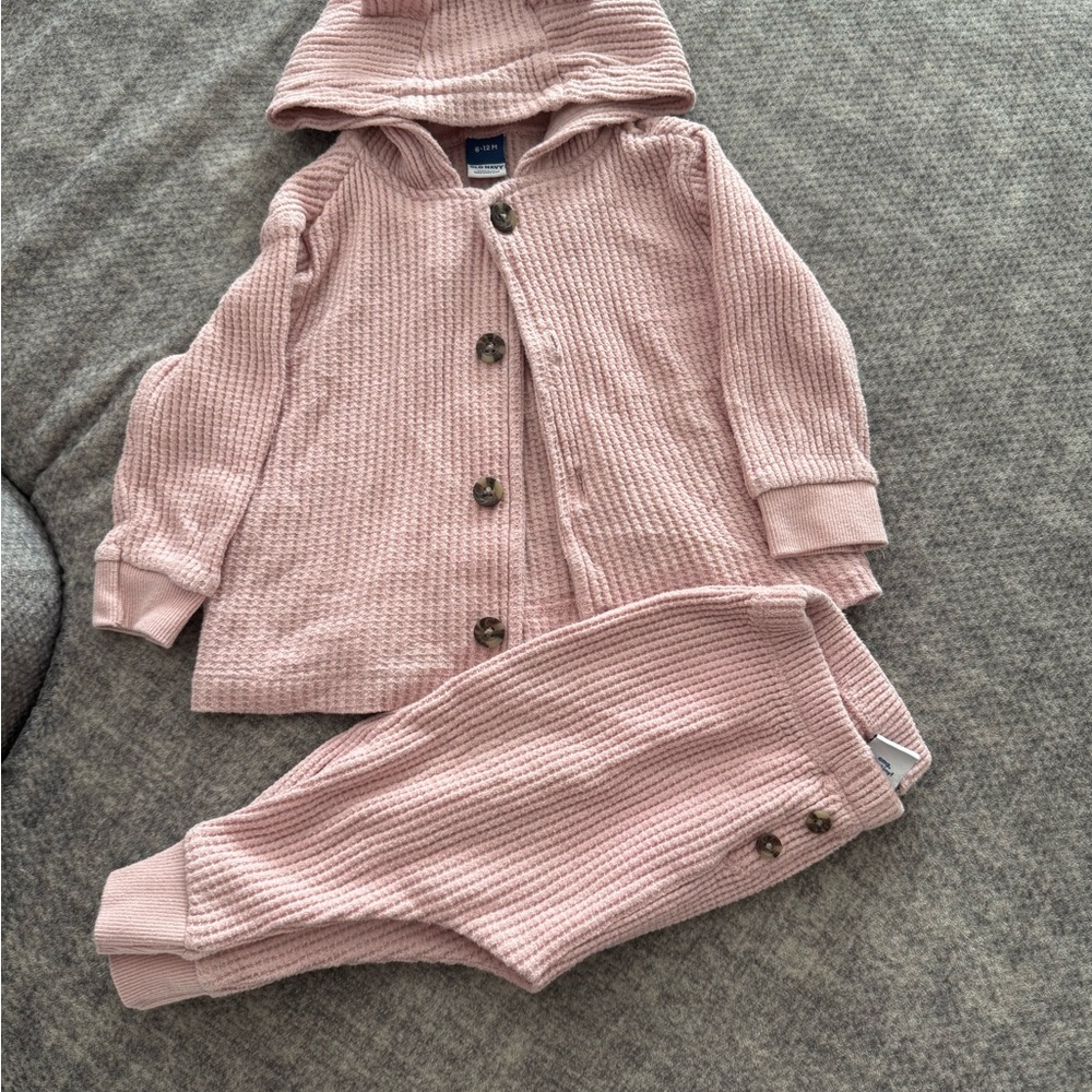 Old Navy Blush Waffle-Knit Kids Set
